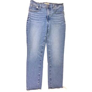 Madewell The Mid Rise Perfect‎ Vintage Jeans 27 Raw Hem Straight Leg